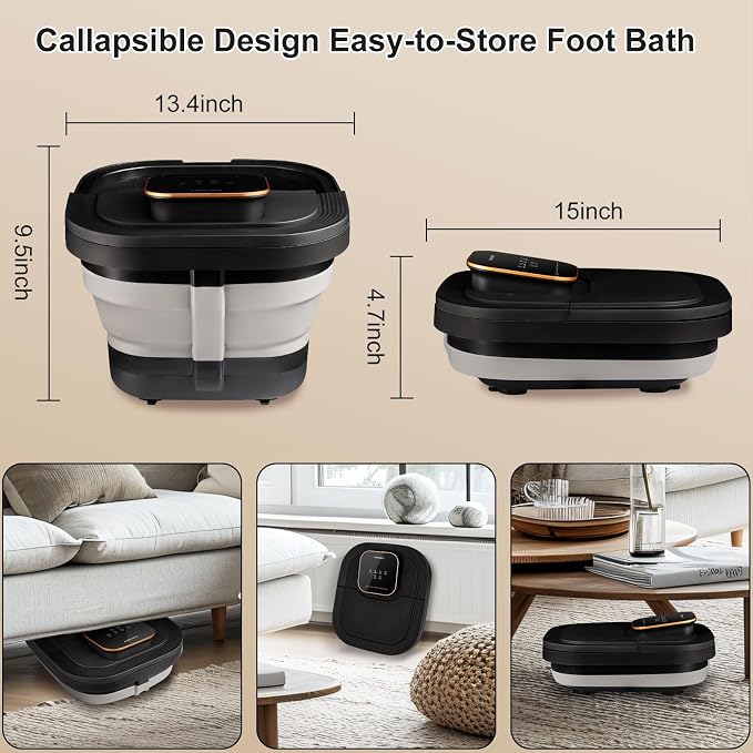 Collapsible Foot Spa Bath with Heat and Massage Roller, Temperature Control - Image 5