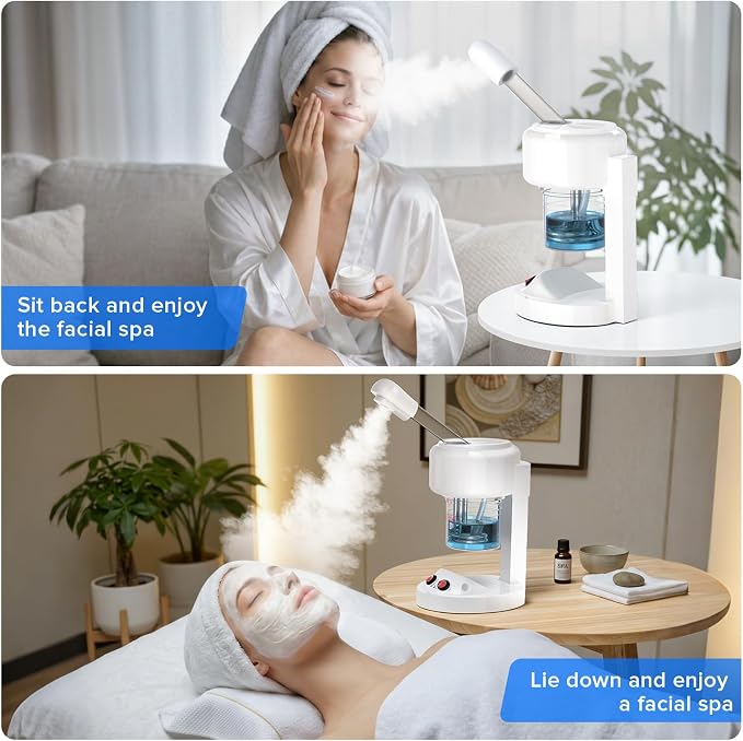 Portable Facial Steamer with Removable Water Cup, UV Ozone Nano Ionic Face - Image 5