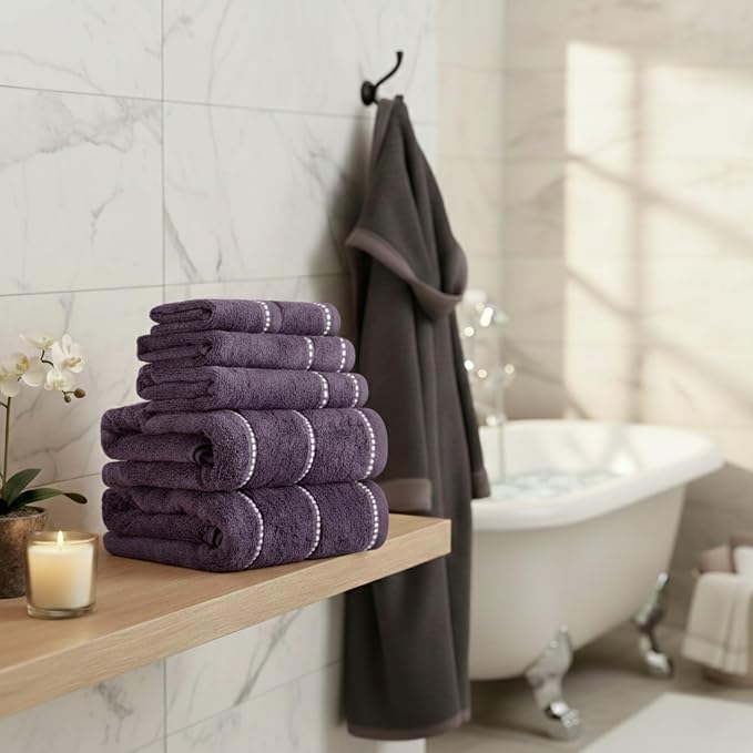 Lavish Home 6 Piece Bathroom Towels Set - Image 2