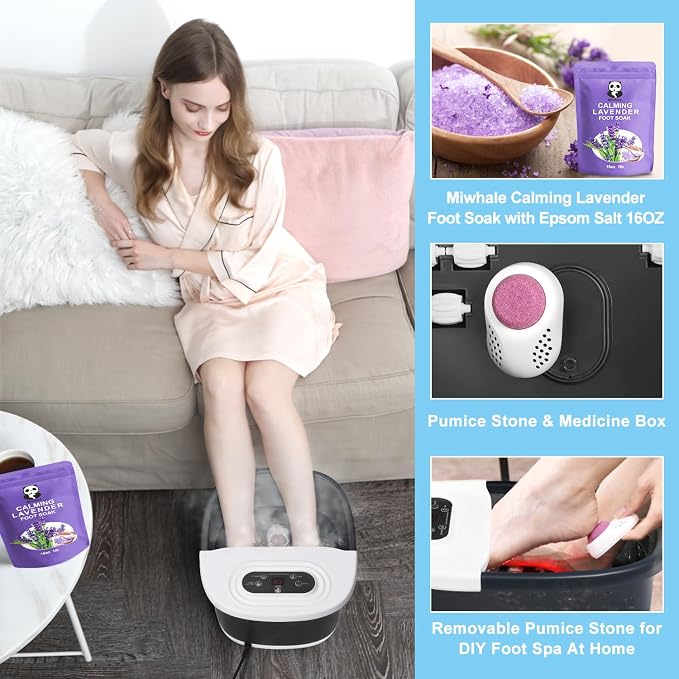 Foot Spa Bath Massager with Heat Bubbles and Vibration Massage and Jets - Image 4