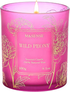 M&SENSE Wild Peony Floral Natural Soy Scented Candle, 7.8oz 42H Non-Toxic Long by MSENSE