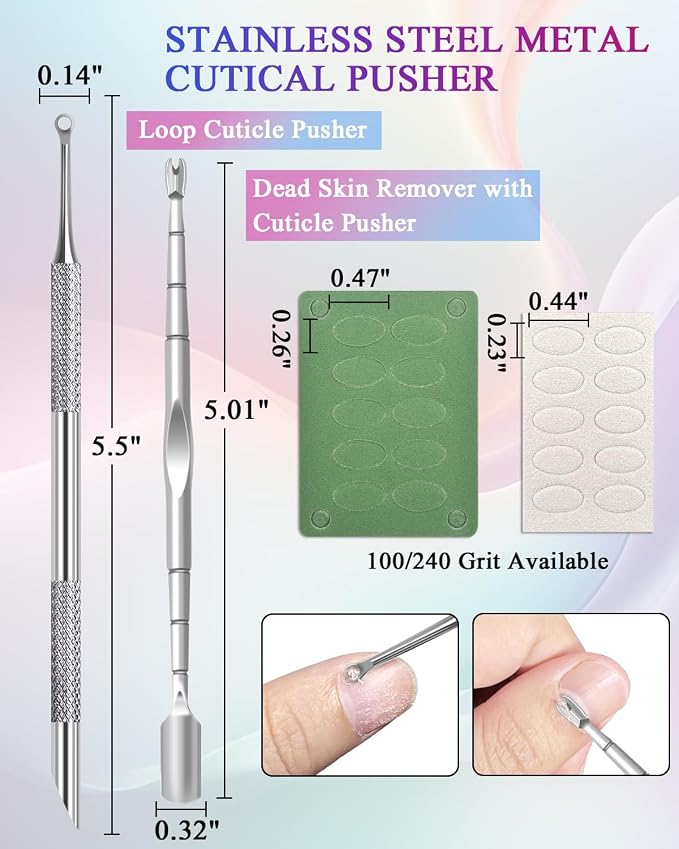 Cuticle Pusher, Pre-treatment Cuticle Pusher, Stainless Steel Loop Cuticle - Image 2