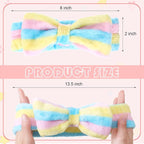 Yinder 40 Pack Bow Spa Headband Coral Fleece Makeup Headband Soft Face Wash - Image 5