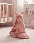 Blissful Diary Muslin Baby Hooded Towel 1 Pack, Soft & Absorbent Bath Towel - Image 5
