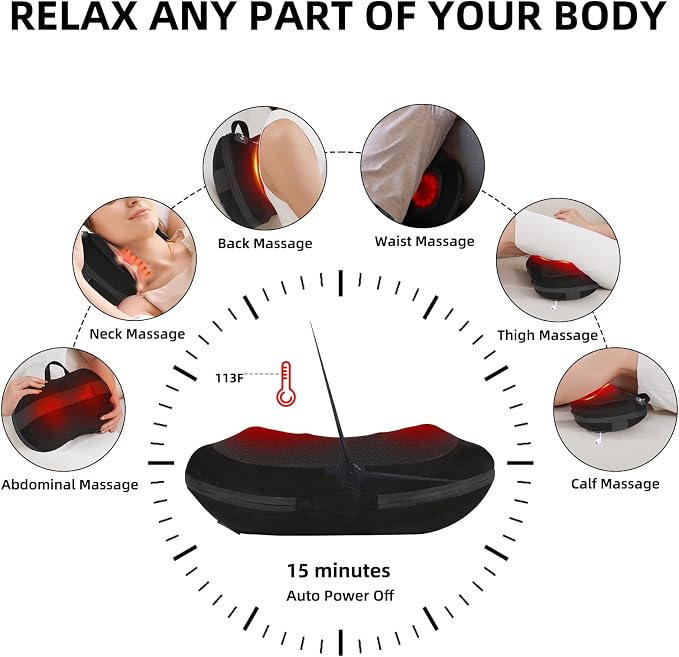 LEERCON Shiatsu Back Massager for Pain Relief Deep Tissue, - Image 5