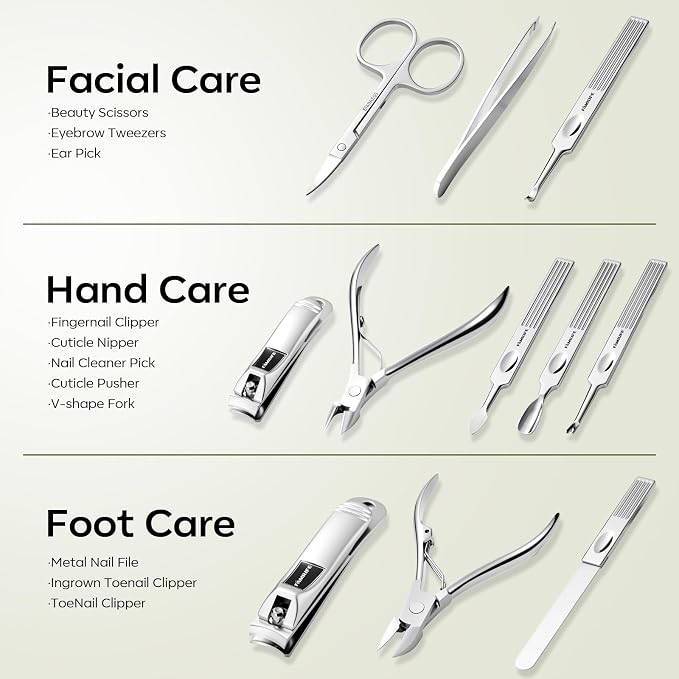 FAMILIFE Manicure Set, Professional Manicure Kit Nail Clippers Set 11 in 1 - Image 6