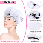 2 Pcs Large Shower Cap for Braids, Extra Long Shower Cap for Women Long Hair & - Image 3