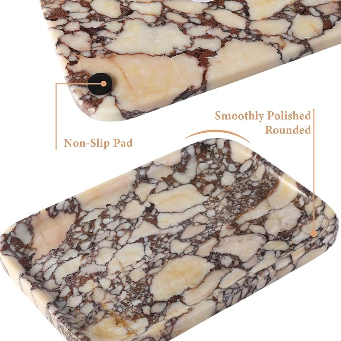 Karibiber Calacatta Marble Vanity Trays, Marble Bathroom Tray Countertop - Image 5