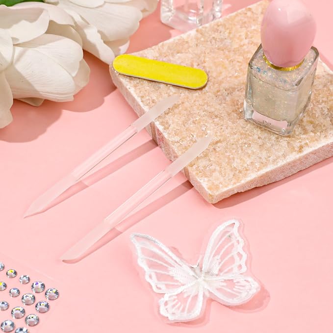 Glass Cuticle Pusher Set of 2 Cuticle Remover Tool Glass Nail Cuticle Trimmer - Image 4
