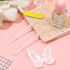 Glass Cuticle Pusher Set of 2 Cuticle Remover Tool Glass Nail Cuticle Trimmer - Image 4