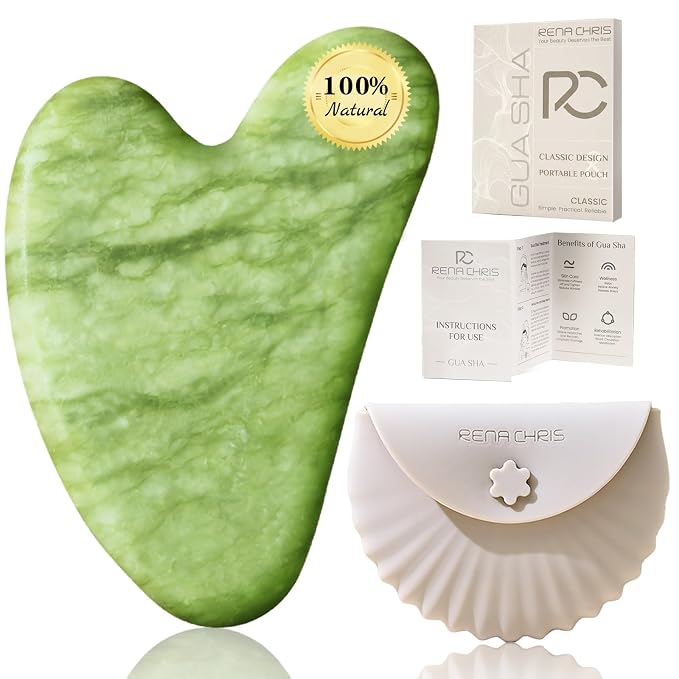 Rena Chris Gua Sha Facial Tools, Jade Guasha Tool by RenaChris
