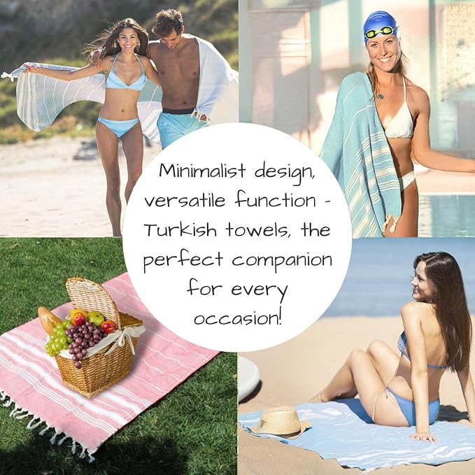 Bazaar Anatolia Turkish Beach Towel – 100% Cotton, Quick Dry, Sand Free Swim - Image 7