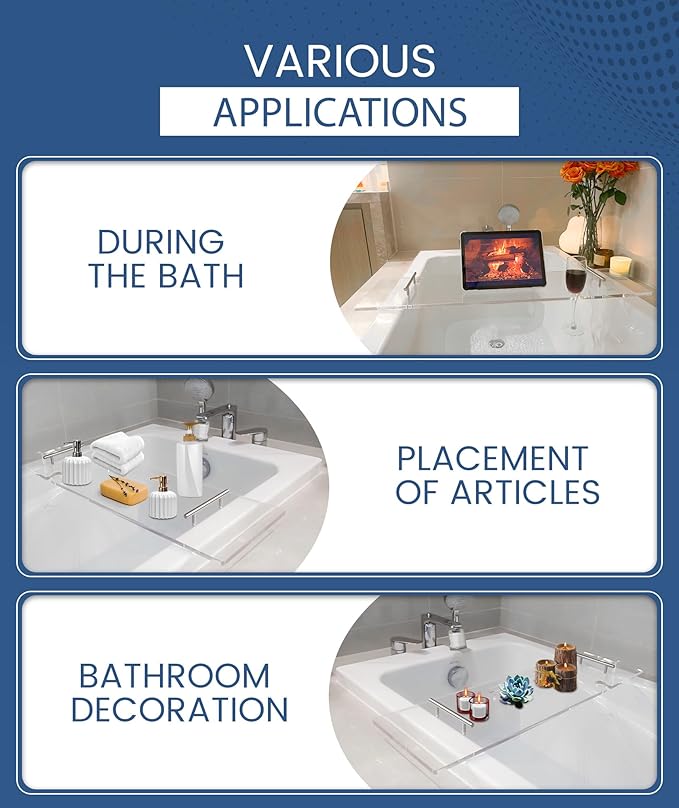 Acrylic Bathtub Tray Bathtub Tray Caddy Bath Tray Table - Image 6