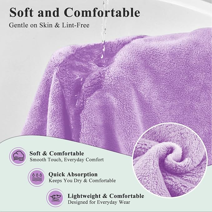 Women’s Adjustable Spa Wrap Towel Set, Microfiber Body Wrap Bathrobe - Image 4