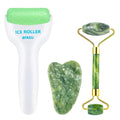 Facial Roller Set of 3, Ice Roller, Two-Sided Jade Roller and Gua Sha Massage by BFASU