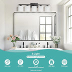 Honesorn 5-Light Vanity Lights, Matte Black - Image 2