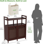 Homykic Tilt Out Laundry Hamper Cabinet, Bamboo Double Laundry Hamper - Image 7