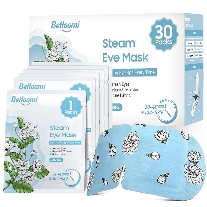 BeHoomi 30Packs Steam Eye Mask, Heated Eye Mask Warm Compress by BeHoomi