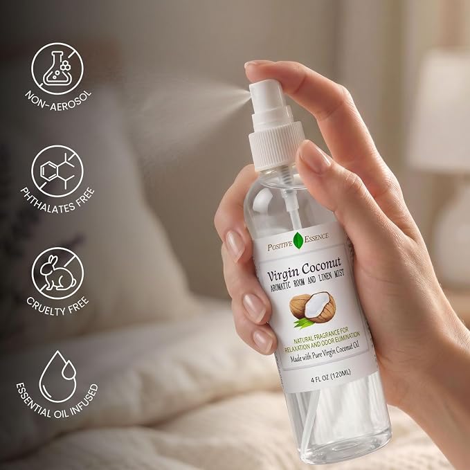 Virgin Coconut Linen and Room Spray, Natural Aromatic Mist Made - Image 3