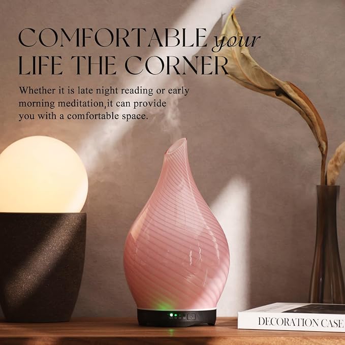 Porseme 280ml Essential Oil Diffuser Glass Color Changing Aroma Air Diffusers - Image 7