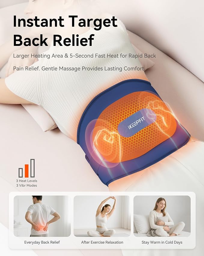 IKEEPFIT Portable Heating Pad for Back, Cordless Wearable Heat Belt - Image 2