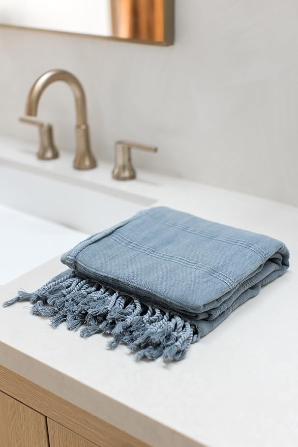 InfuseZen Stonewashed Turkish Bath & Beach Towel –100% Organic Turkish Cotton - Image 2