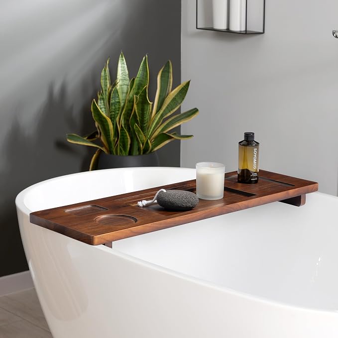 Premium Teak Bathtub Tray for Freestanding Baths - Image 5