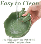 2 Pack Ceramic Bird Bath for Outdoors, 5.5" Ground Birds Bath Bowl for Outside - Image 4