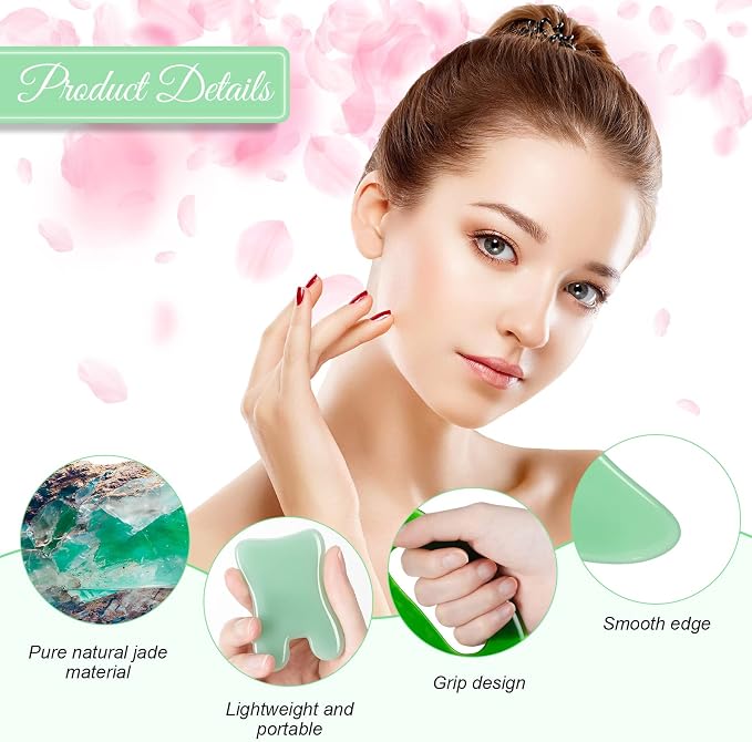 Treela 5 Pcs Gua Sha Facial Tools Set and 1 Pcs Body Gua Sha Massage Tool - Image 3