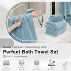 4 Piece Extra Large Bath Towel 35"x70" Oversized Bath Sheet Bath Towel Set - Image 7