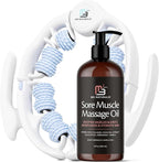 Arnica Sore Muscle Massage Oil and Massager Kit | Relaxing Post-Workout by M3Naturals