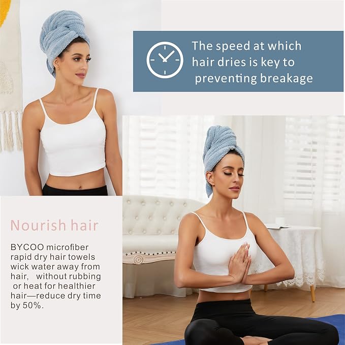 Large Microfiber Hair Towel Wrap - Image 2