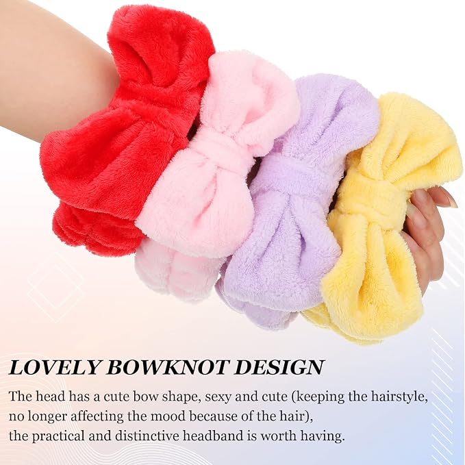 Jexine 24 Pcs Facial Spa Headband Makeup Headbands Bulk Bow Hair Head Band - Image 2
