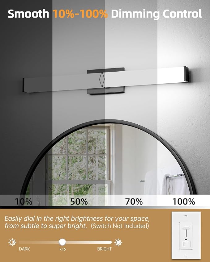 Bathroom Vanity Light, 32inch 5CCT Modern Dimmable Bathroom Light Fixtures Over - Image 3
