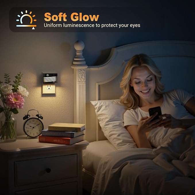 JandCase Motion Sensor Night Light, Night Lights Plug into Wall, Dusk to Dawn & - Image 8