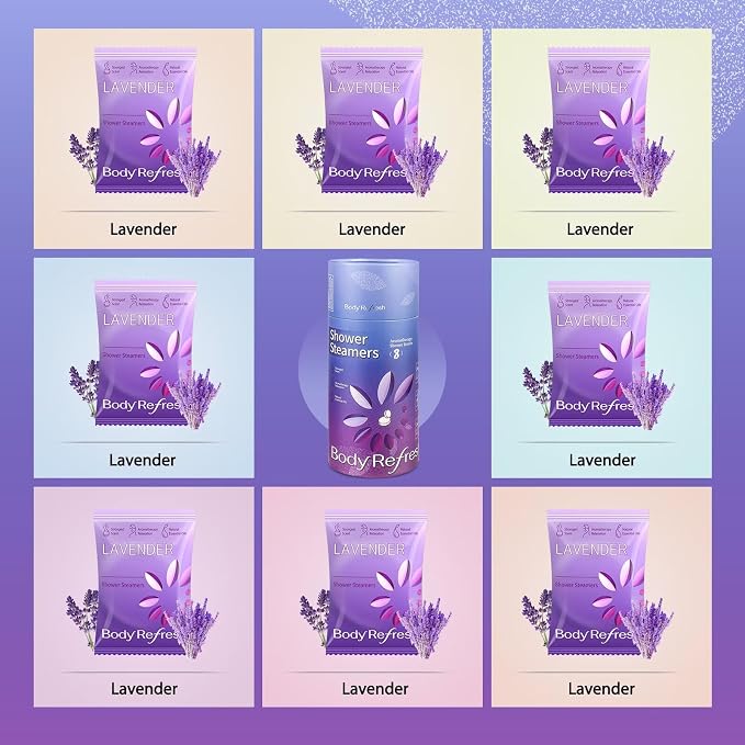 BodyRefresh Lavender Shower Steamers Aromatherapy 8 Pack - Image 4
