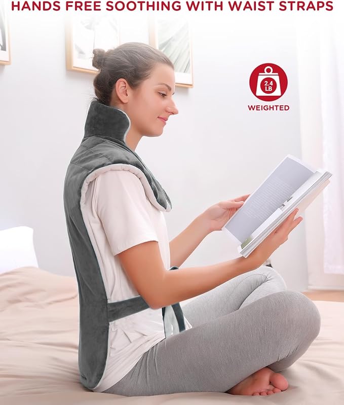 Comfytemp Heating Pad for Back Neck Shoulders, Weighted Heating Pad, Valentines - Image 8