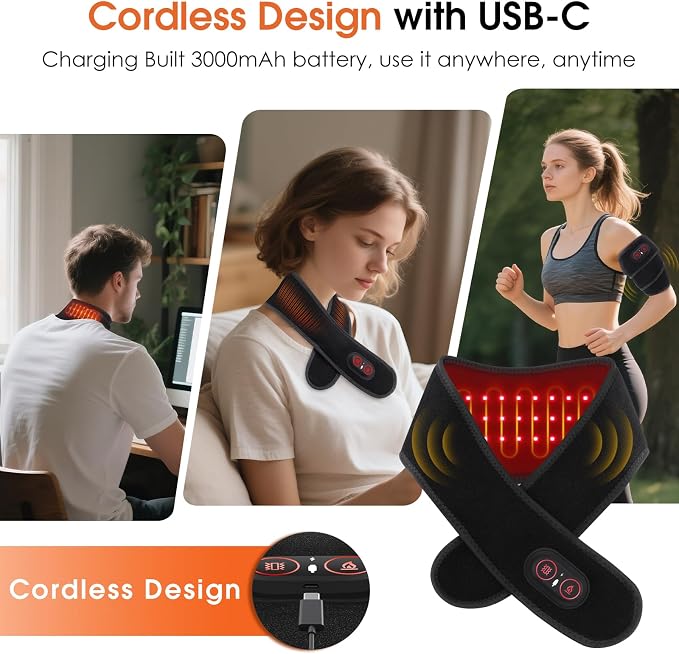 Cordless Neck Massager with Heat, Neck Heating Pad - Image 5