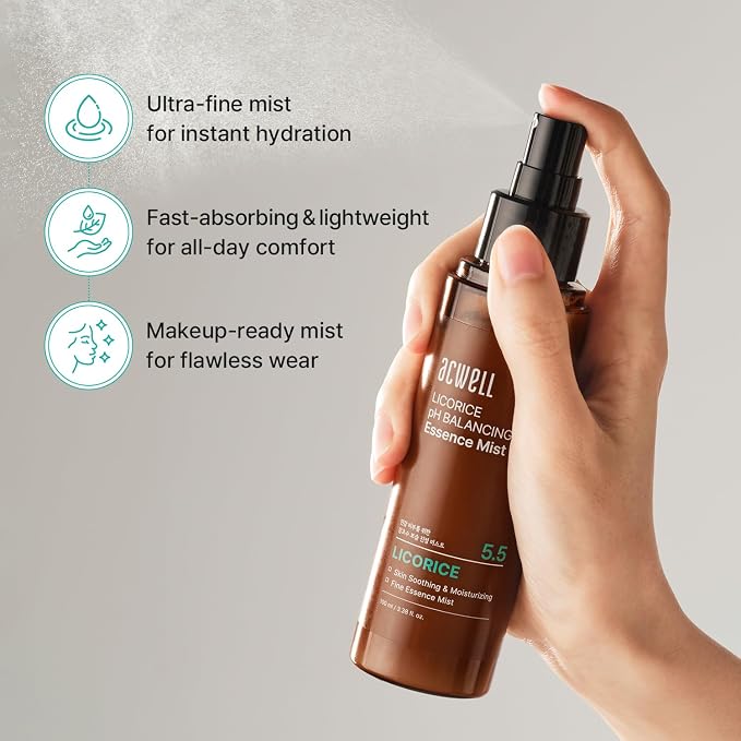 ACWELL Licorice pH Balancing Essence Hydrating Face Mist – Ultra-Fine, Triple - Image 3