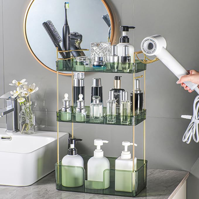 Akinbas 3 Tier Bathroom Organizer Countertop Makeup Perfume Tray Skincare - Image 6
