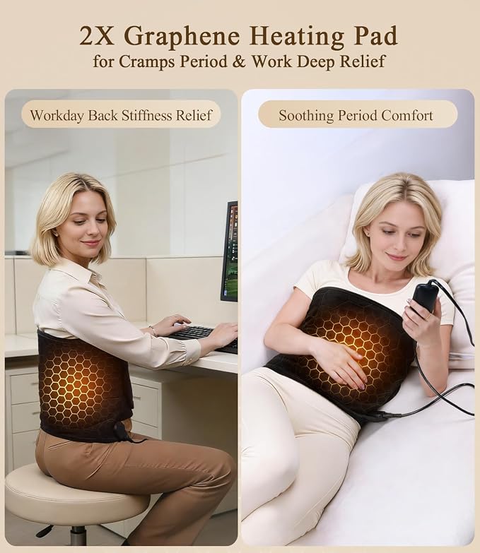 Hot Heating Pad for Back: 160℉ Extra Hot 3s Fast Heat Far Infrared Deep - Image 4