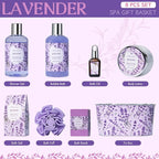 Bath Gift Baskets for Women, Lavender Relaxing Spa Gifts, Bath Spa Gift Basket - Image 2