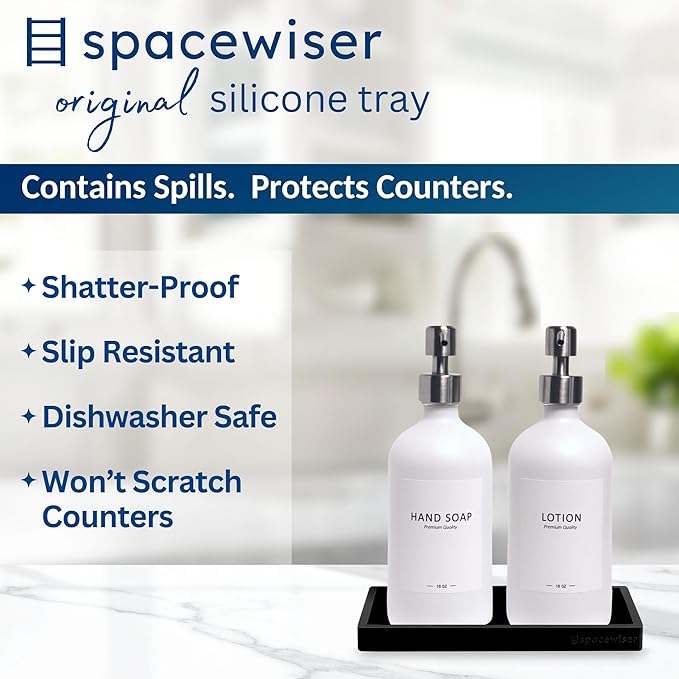 Spacewiser Countertop and Vanity Tray – Small 7.7” Silicone Tray, Soap - Image 2
