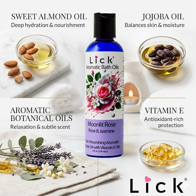 Lick Midnight Rose & Jasmine Aromatic Bath Oil - Image 5
