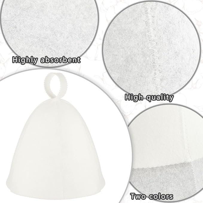 JaGely Sauna Hat for Men Women Sauna Hat Vaporarium Cap Russian Banya Cap for - Image 3