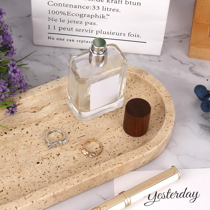 Natural Marble Tray Oval, Bathroom Vanity Tray - Image 7