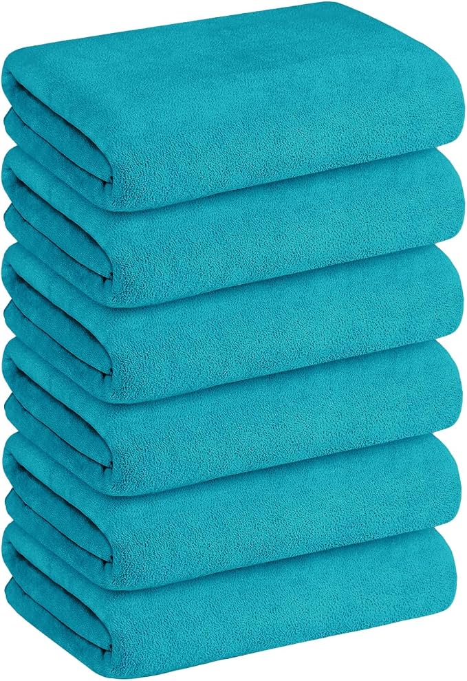 JML Large Microfiber Bath Towels Set of 6, Super Absortbent, Fast Drying - Image 2