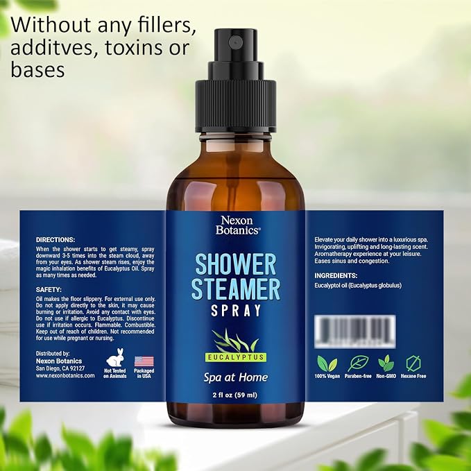 Eucalyptus Shower Steamer Spray 2 fl oz – Aromatherapy Shower Mist - Image 2