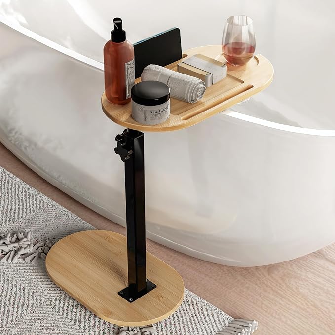 Yumkfoi Bamboo Bathtub Tray Table by Yumkfoi