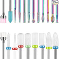 Depvko 21pcs Nail Drill Bits Sets, 3/32 Inch Cuticle Electric Nail File and by Naildrillbits
